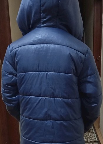 Koyu Mavi Erkek Çocuk Kapüşonlu Mont - Görsel 3