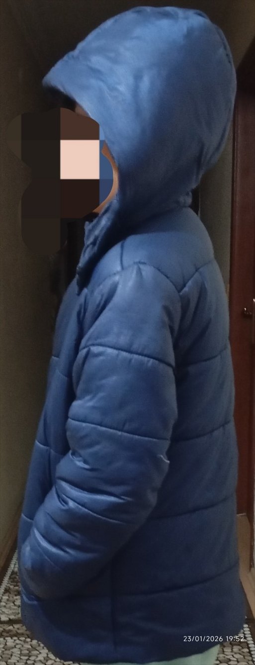 Koyu Mavi Erkek Çocuk Kapüşonlu Mont - Görsel 2