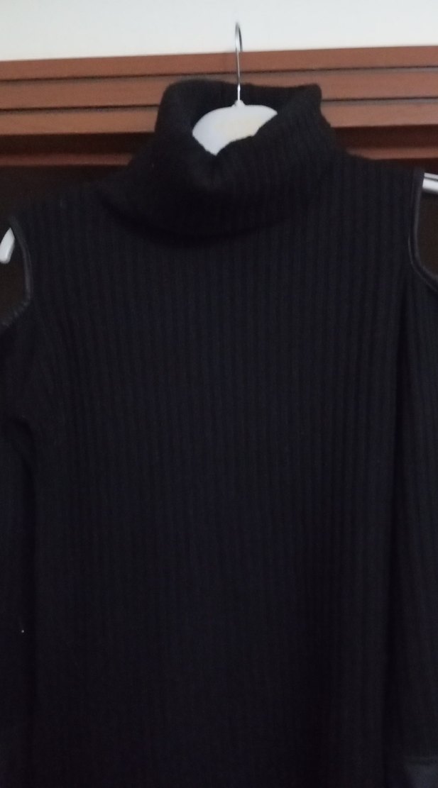 Siyah Balıkçı Yaka Kadın Triko Kazak - Görsel 2