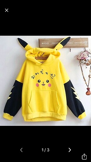 Pikachu sarı sweathshirt