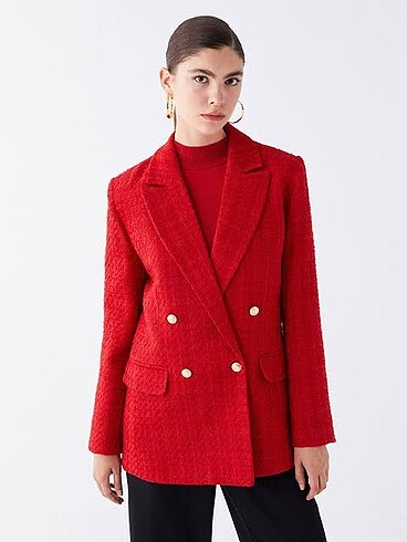 Kırmızı Kadın Blazer Ceket