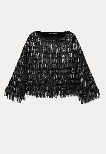 Zara Zara Pullu Püsküllü Top