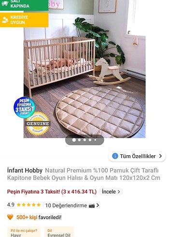 infant hobby Bej Bebek Oyun Matı - Görsel 5
