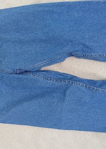 28 Beden Kadın Mavi Denim Salaş Midi Pantolon