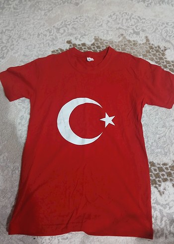 Kırmızı Erkek Tişörtü, Kısa Kollu, ayyıldızlı SBEDEN - Görsel 2