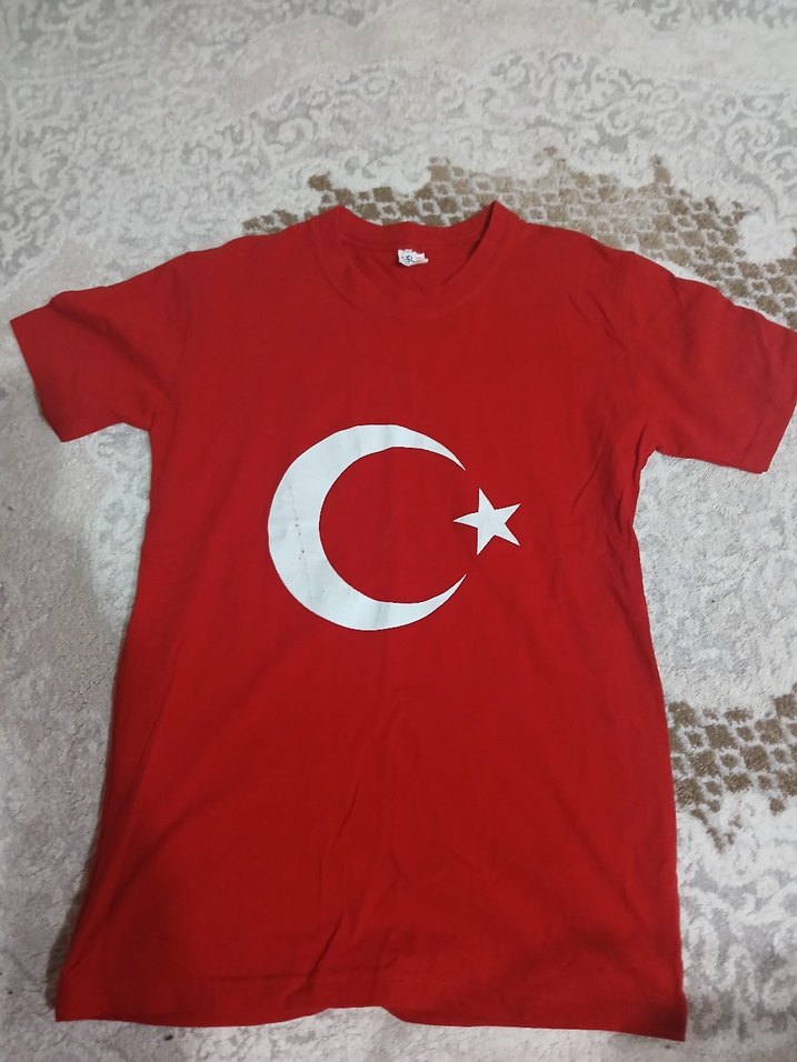 Kırmızı Erkek Tişörtü, Kısa Kollu, ayyıldızlı SBEDEN - Görsel 2