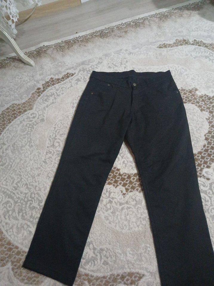 Siyah Düğmeli kanvas erkek  Pantolon sıfır ürün - Görsel 2