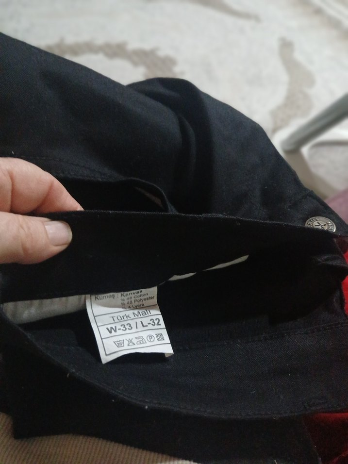 Siyah Düğmeli kanvas erkek  Pantolon sıfır ürün - Görsel 5