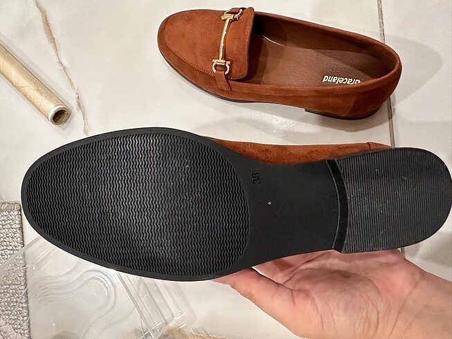 Deichmann Süet loafer taba 38