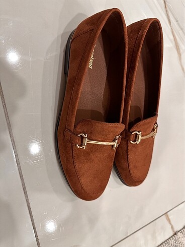 Süet loafer taba 38