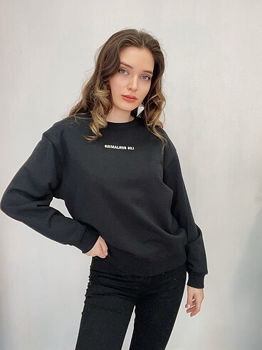 universal Beden Siyah sweatshirt