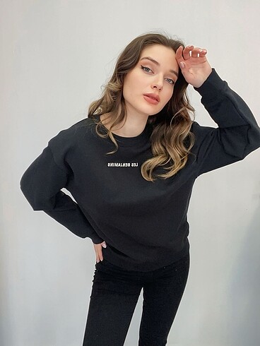 universal Beden siyah Renk Siyah sweatshirt