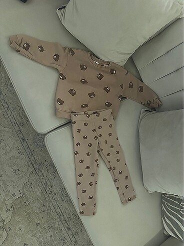 Zara şardonlu tayt sweatshirt takım