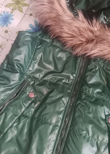 Kadın Parlak Yeşil Kürklü Ceket - Görsel 2