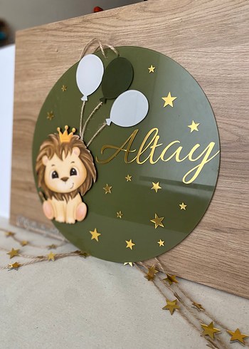 Aslan Figürlü Çocuk Odası Duvar Süsü - Görsel 4
