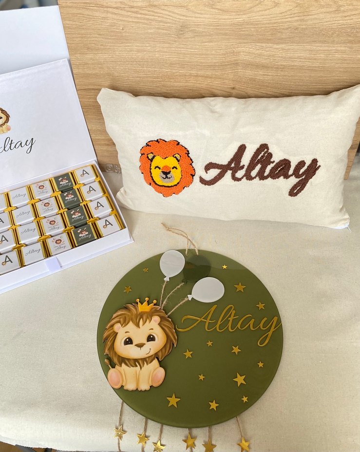 Aslan Figürlü Çocuk Odası Duvar Süsü - Görsel 3