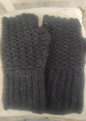 Siyah Örgü Kadın Eldiven - Görsel 7