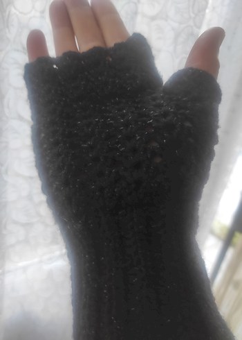 Siyah Örgü Kadın Eldiven - Görsel 6