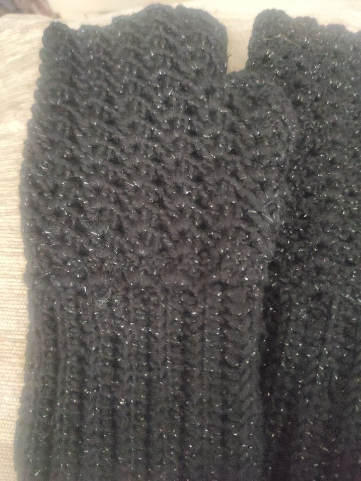 Siyah Örgü Kadın Eldiven - Görsel 3