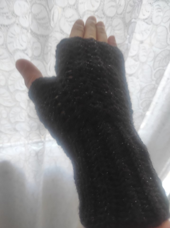 Siyah Örgü Kadın Eldiven - Görsel 5