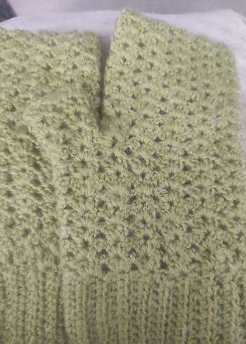 Örgü Kadın Eldiveni - Açık Yeşil - Görsel 3