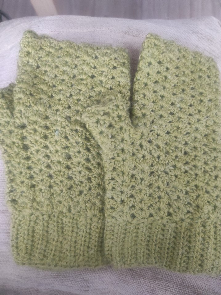 Örgü Kadın Eldiveni - Açık Yeşil - Görsel 4