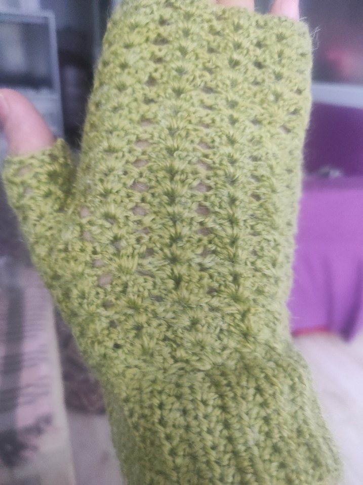 Örgü Kadın Eldiveni - Açık Yeşil - Görsel 2
