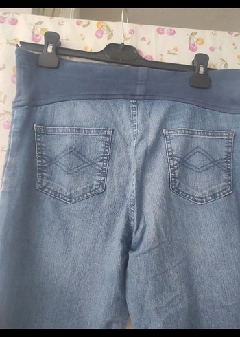 Mavi Hamile Kot Pantolon Bel Detaylı - Görsel 4