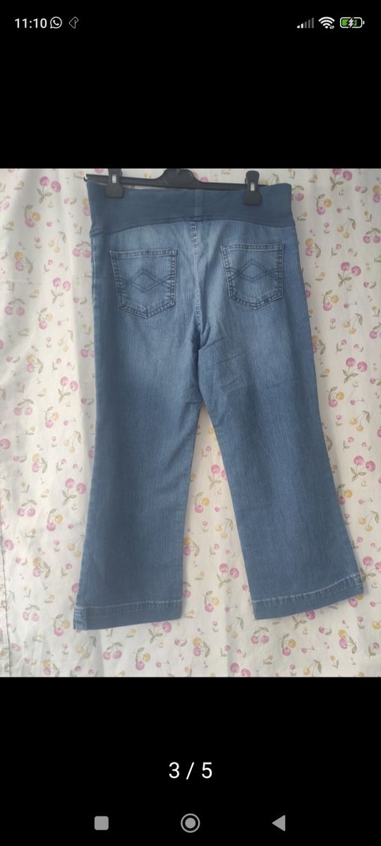 Mavi Hamile Kot Pantolon Bel Detaylı - Görsel 3