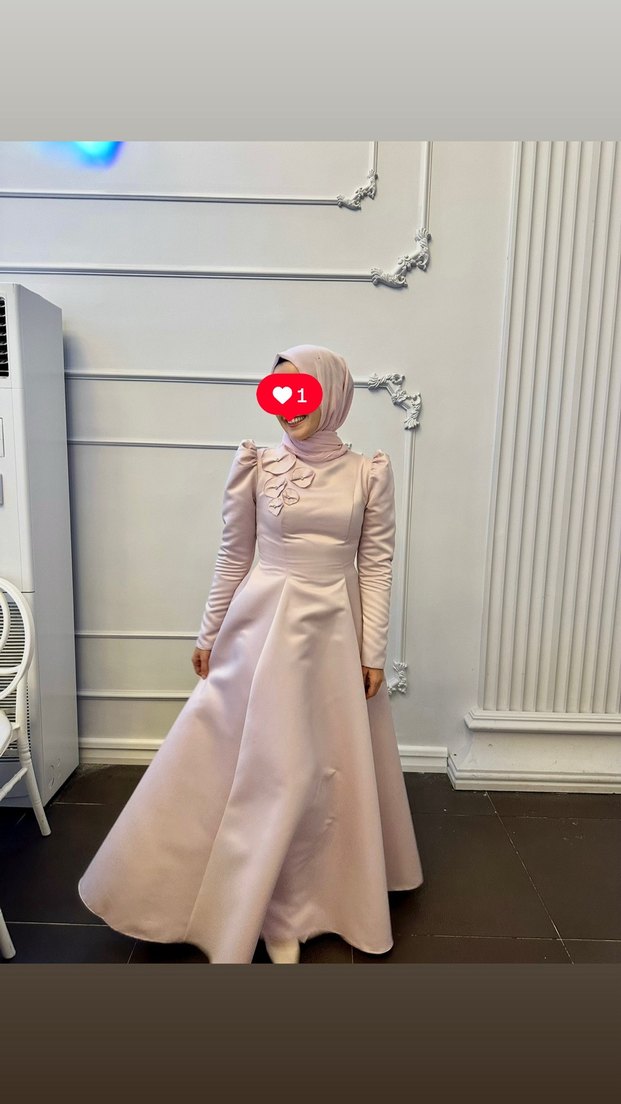 Toz Pembe Tesettür Abiye - Görsel 3