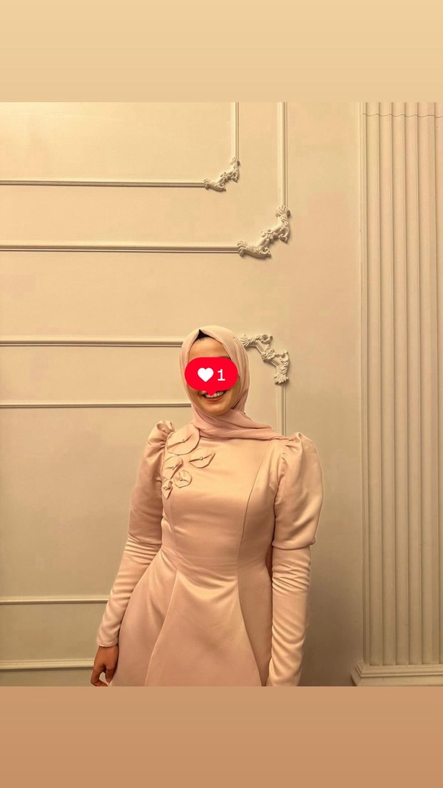 Toz Pembe Tesettür Abiye - Görsel 2