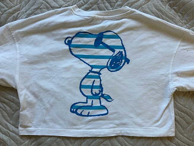 s Beden beyaz Renk Mavi Snoopy Tişört