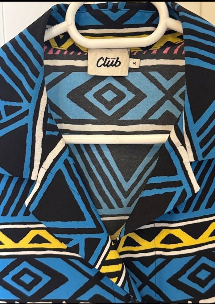 Bohem Desenli Kısa Kollu Mini Gömlek - Görsel 2