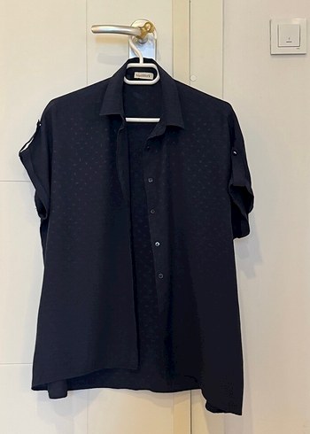 Düğmeli Lacivert Kadın Gömlek - Görsel 2