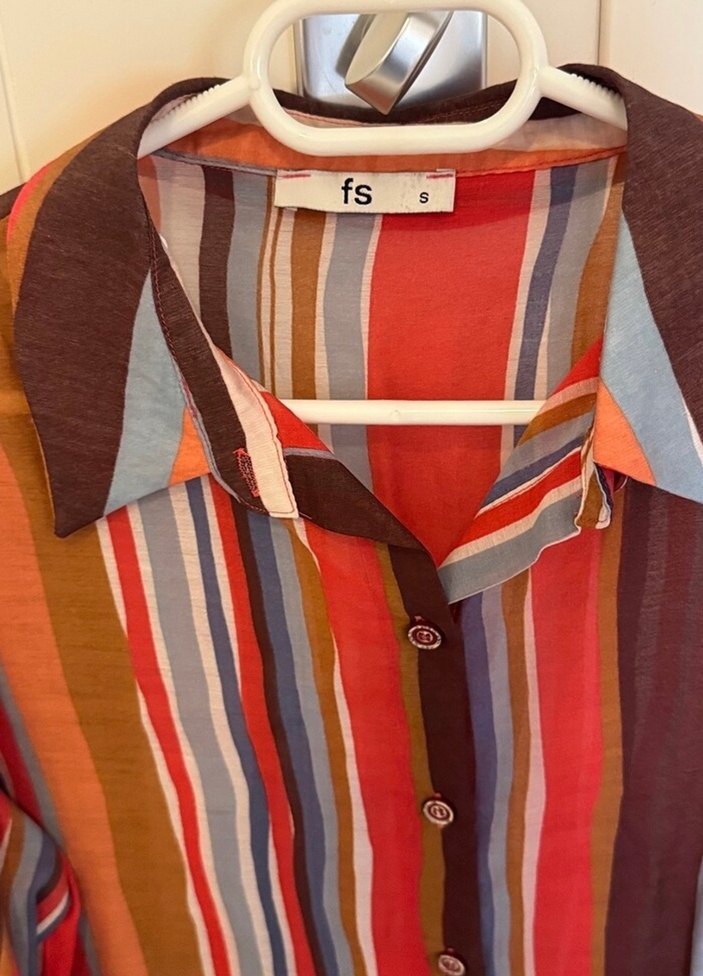 Renkli Çizgili Uzun Kollu Gömlek - Görsel 2