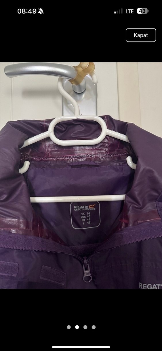 Mor Fermuarlı Rahat Kesim Kadın Ceket - Görsel 3