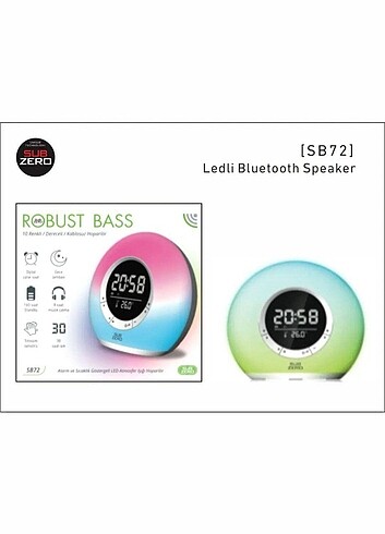 Subzero SB72 Digital Saat/Alarm/Sıcaklık Göstergeli Ledli Blueto