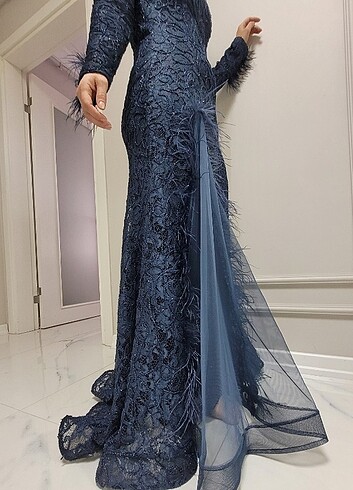 s Beden lacivert Renk Sıfır kullanılmamış balık model abiye