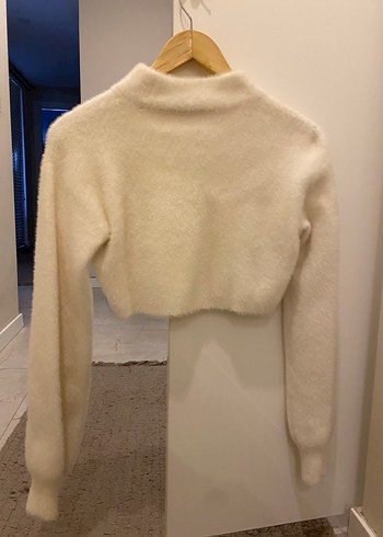 Beyaz Kadın Fitted Triko Kazak yumusacik - Görsel 2