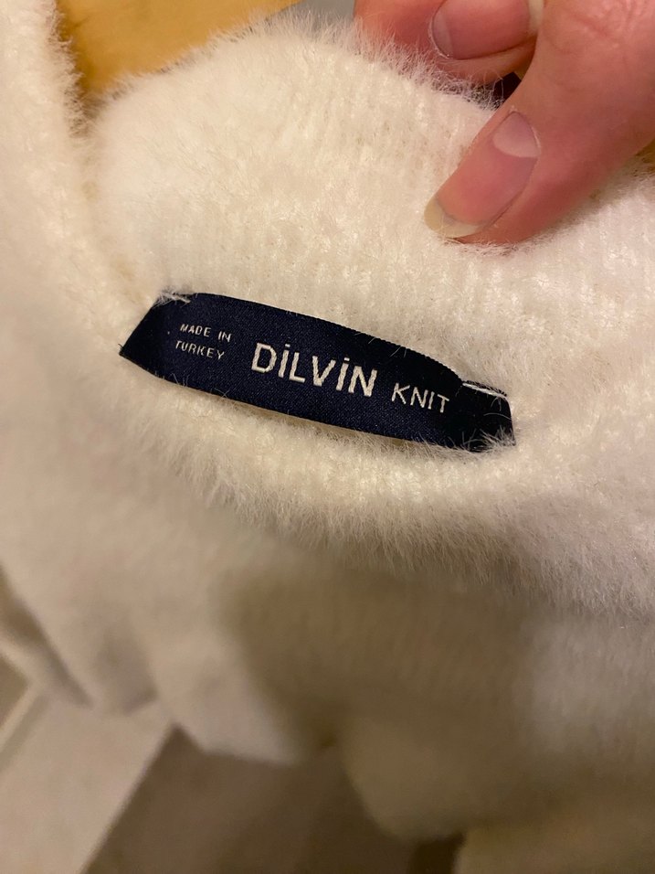 Beyaz Kadın Fitted Triko Kazak yumusacik - Görsel 3