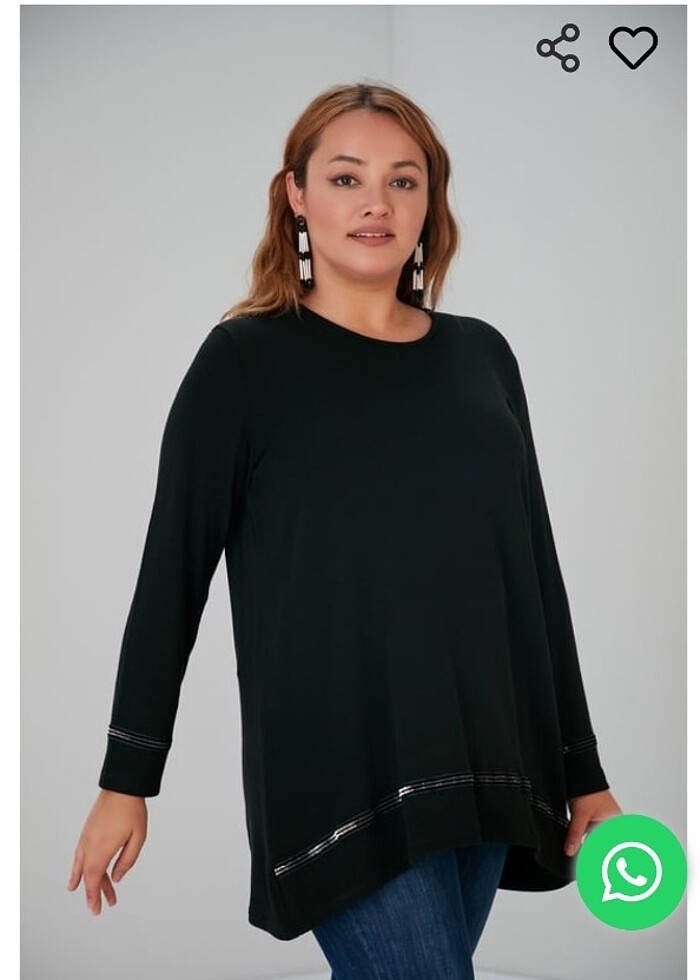 Büyük beden siyah bluz - Görsel 2