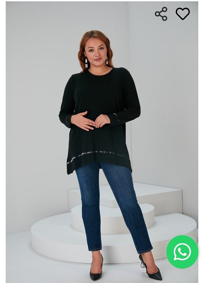 Büyük beden siyah bluz - Görsel 4