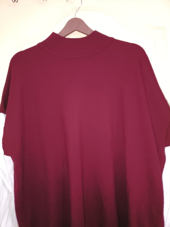 Bordo Yüksek Yakalı Triko Kadın Kazak - Görsel 5