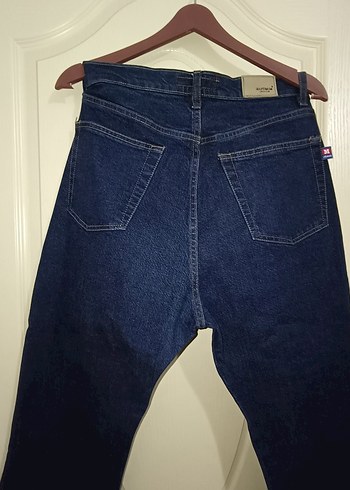 34 Beden Lacivert Kadın Denim Midi Pantolon