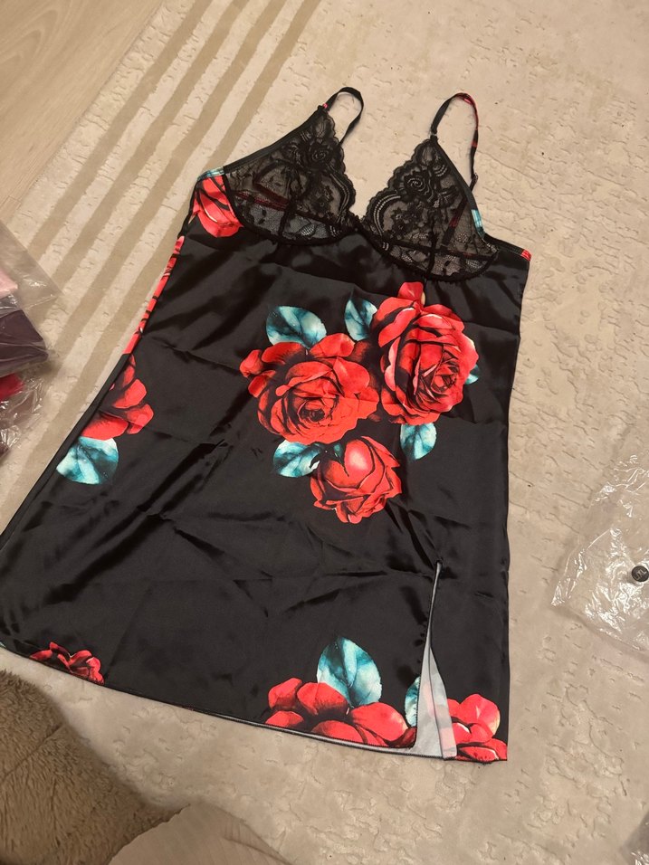 Saten mini elbise - Görsel 3