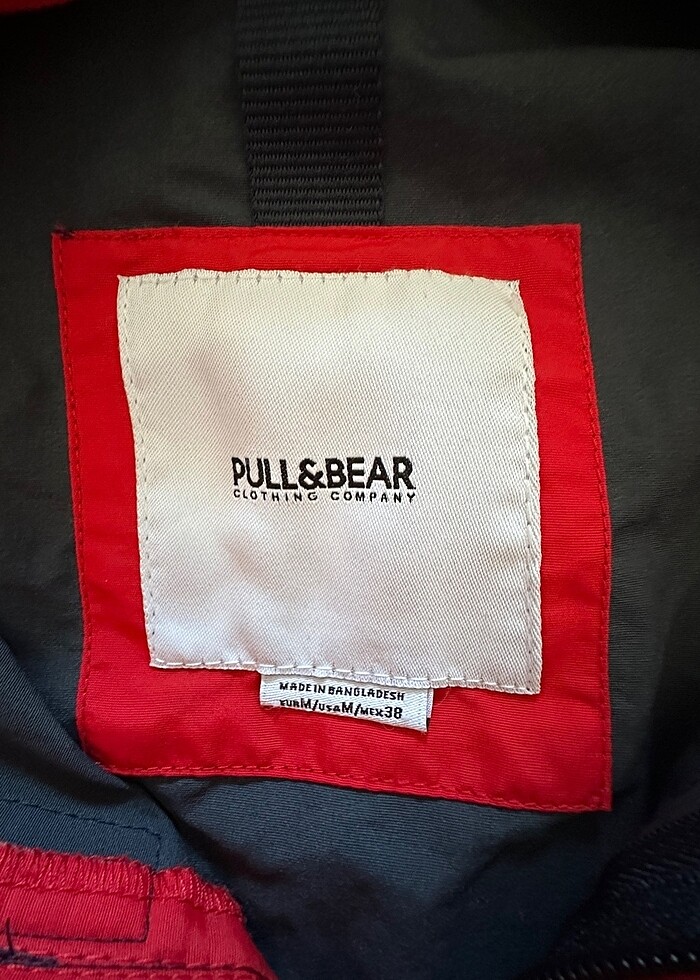 PULL&BEAR FERMUARLI KIRMIZI YAGMURLUK - Görsel 5