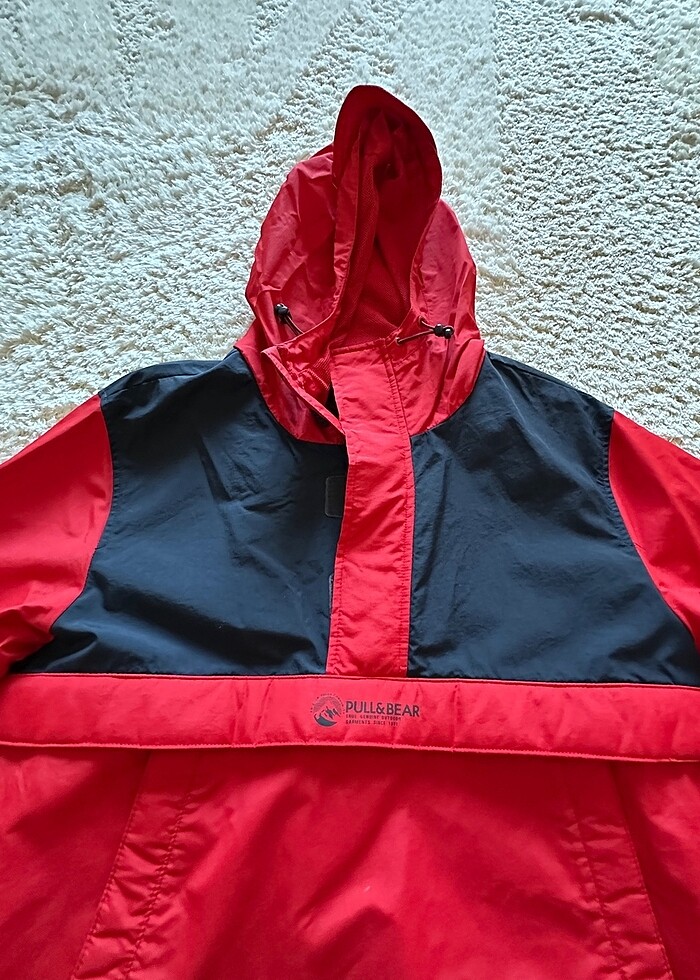 PULL&BEAR FERMUARLI KIRMIZI YAGMURLUK - Görsel 4