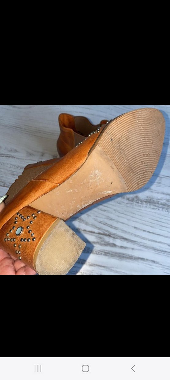 Boncuk İşlemeli Kahverengi Deri Bohem Kadın Bot - Görsel 3