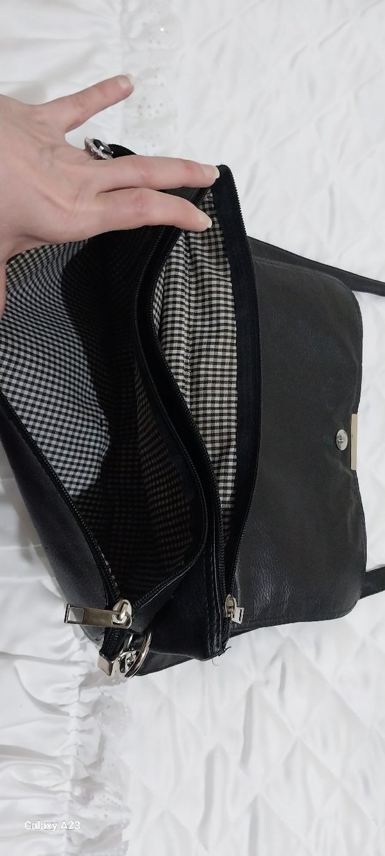 siyah deri çanta - Görsel 3