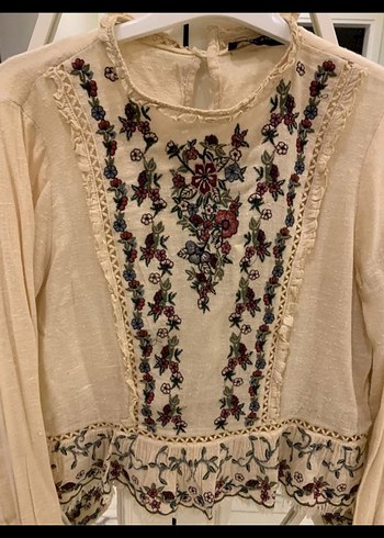 Nakışlı bohem bluz - Görsel 3